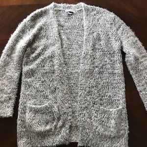 Cozy, long, gray cardigan